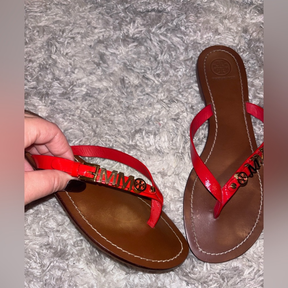 Tory Burch Saffiano Thong Sandals - Picture 2 of 7